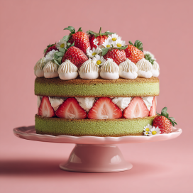 🍓Matcha Strawberry Cake